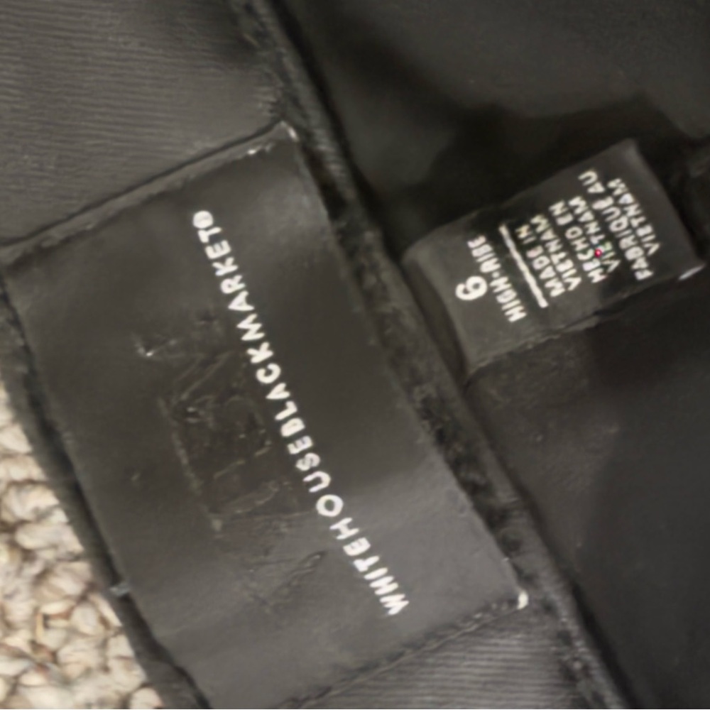 White House Black Market Black Embroidered Faux-Leather Skinny Pants - Picture 10 of 13